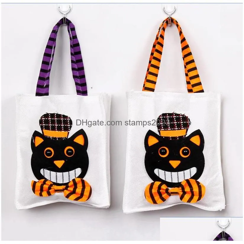 halloween tote bag gift wrap trick or treat pumpkin reusable canvas handbag grocery shopping party favor goodie bags