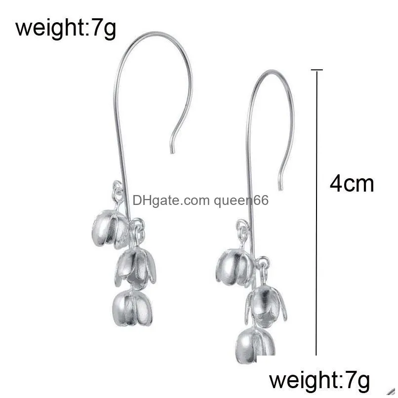 Womens Antique Drop Earrings Fashion 925 Sterling Silver Flower Earring Factory Price Jewelry Gift