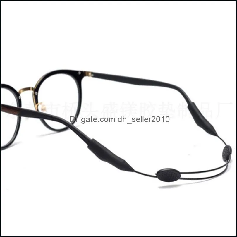 Black Elastic Silicone Eyeglasses Strap Sunglasses Chains Reading Beaded Glasses Chain Eye wears Cord Holder Neck Strap Rope 275 T2