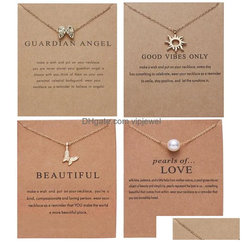 classic fashion friendship bar pendant necklaces lucky elephant star pearl circle necklace for women gift card