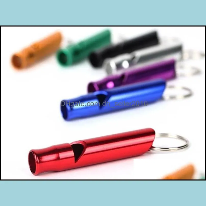 New Novelty Mini Aluminum Alloy Whistle Keyring Keychain For Outdoor Emergency Survival Safety Keyring Sport Camping Hunting