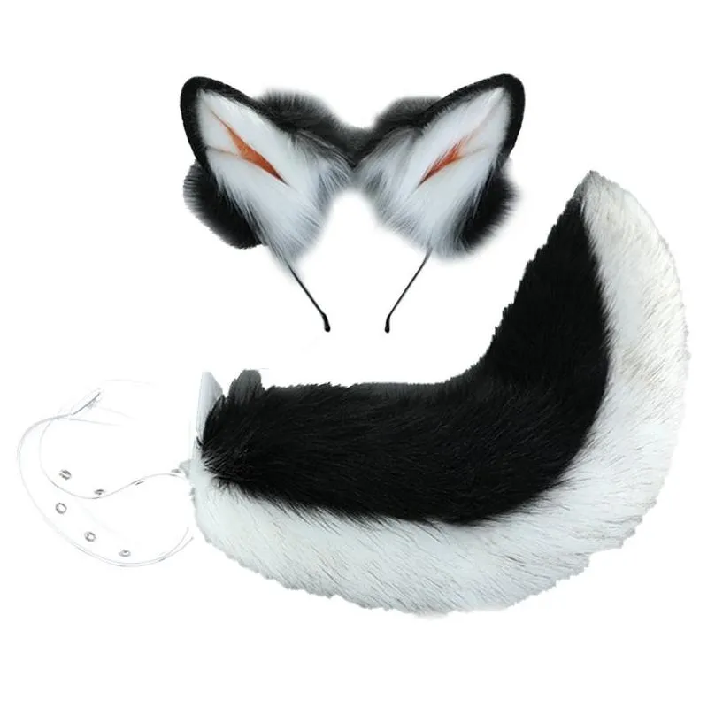 party supplies novelty shiba inu cosplay props plush simulation animal ear headdress headband tail set for carnival holiday prom