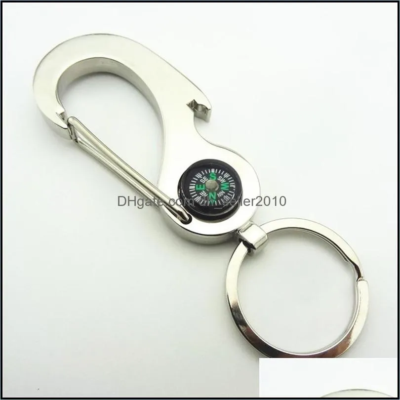 Usage Compass Bottle Opener Men`s Fashion 3D Cute Metal Clasp Pendant Ring Key Keychain Keyfob 211 Q2