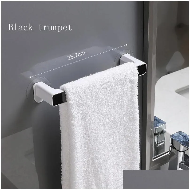 self-adhesive towel rack wall mounted towel hanger bathroom bar shelf roll holder hanging hook bathroom organizer