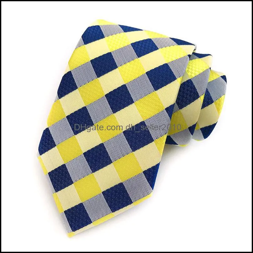 Classic Mens sets 51 Design 100% Silk Neck Ties hanky cufflink 8cm Plaid & Striped Ties Men Formal Business Wedding Party Gravatas 252