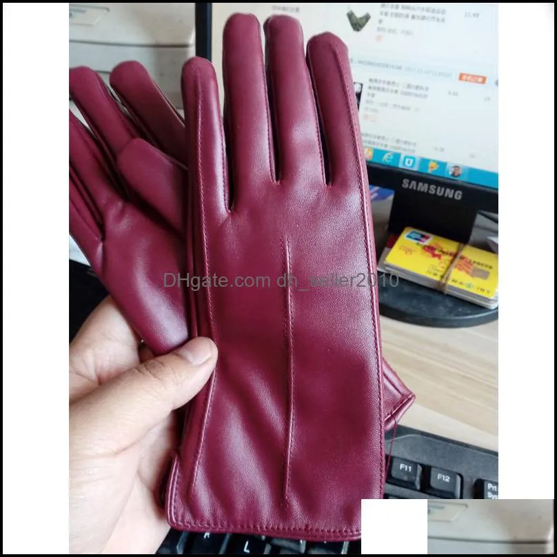 1 Pairs Leather Gloves Driving Gloves Touch Screen Windproof Waterproof Synthetic Women Solid Color Full Fingers