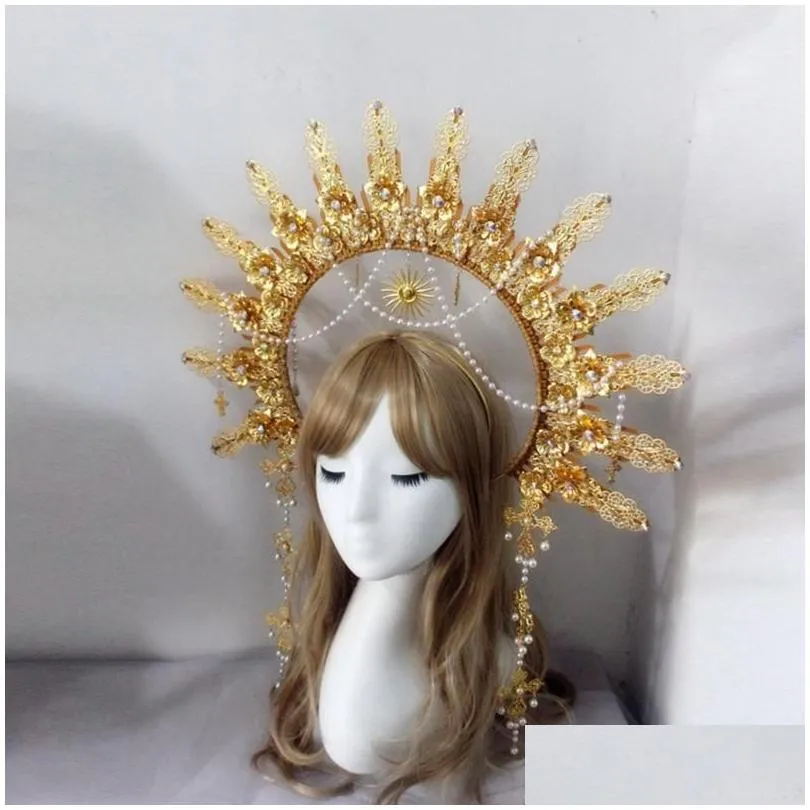 other event party supplies the virgin crown headband handmade gold gothic halo headpieceother