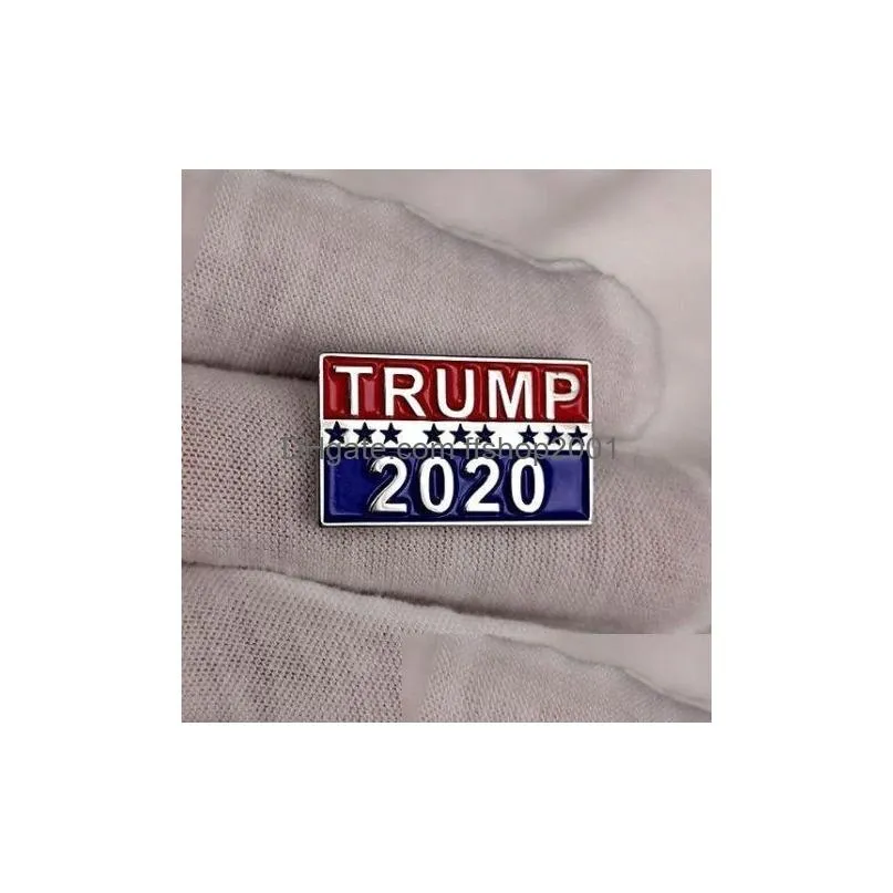 creative personality turmp enamel lapel pin silver color brooch usa flag keep america brooches