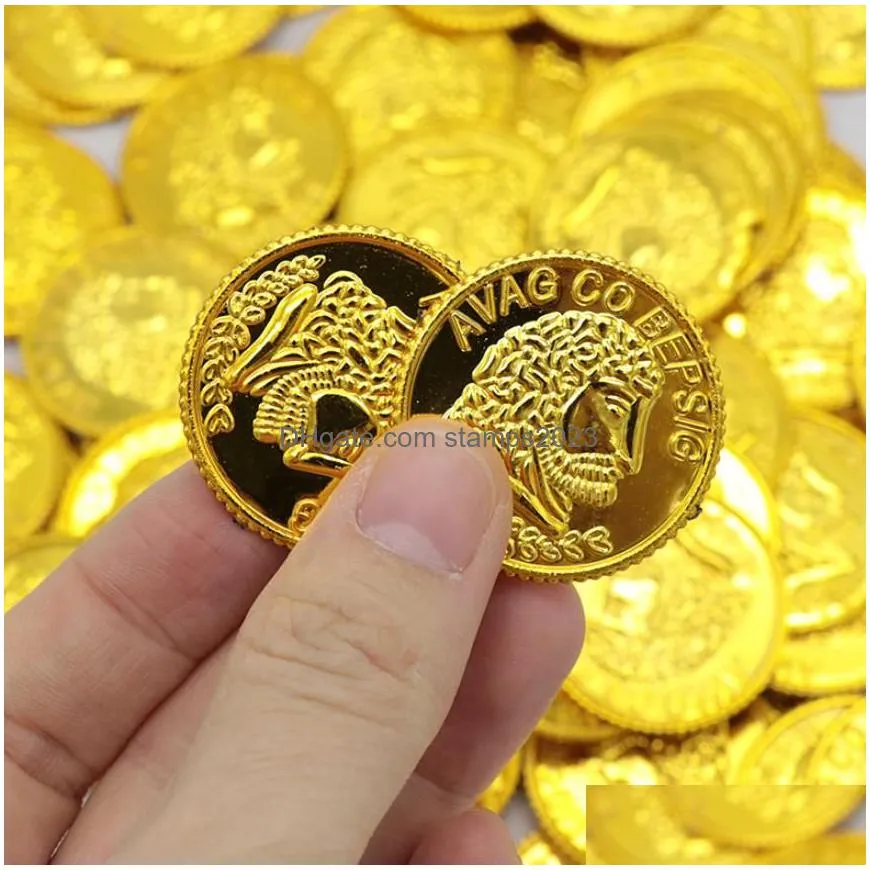 pirate treasure coin party decoration plastic gold silver chest toy game chips lucky draw games banking play prop