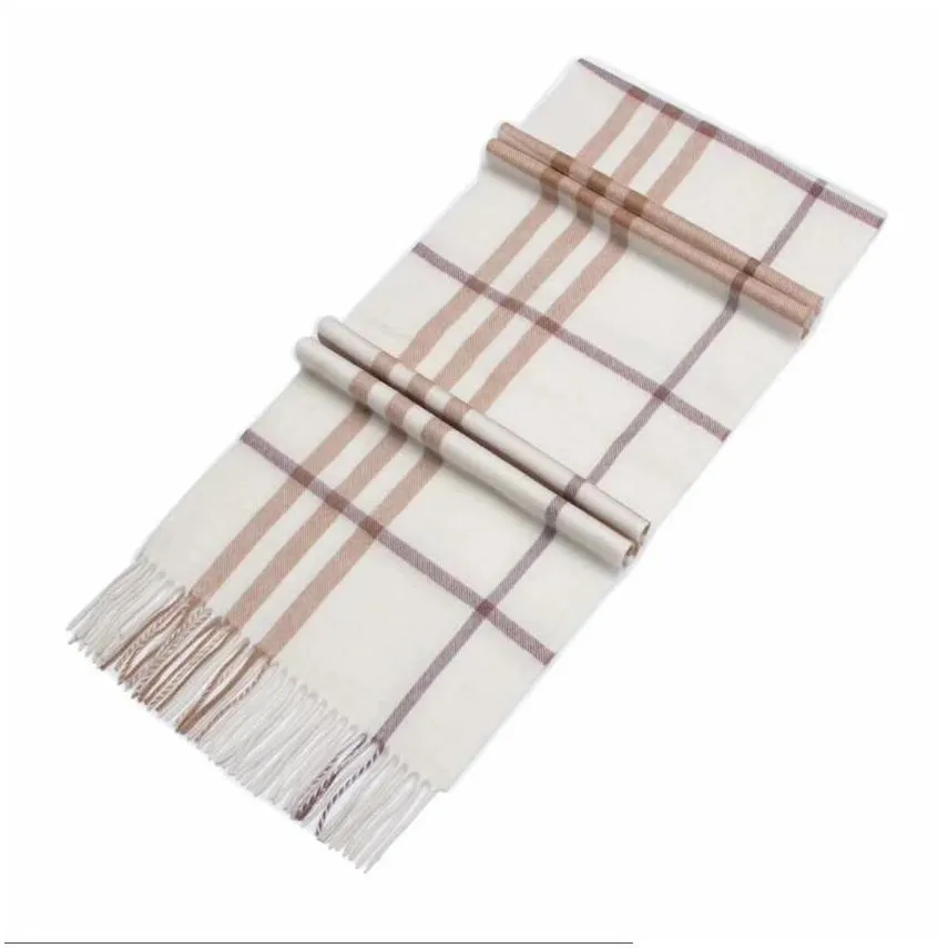 Scarves cashmere official website classic plaid fringed scarf 100% packaging bag luxury brand designer scarf