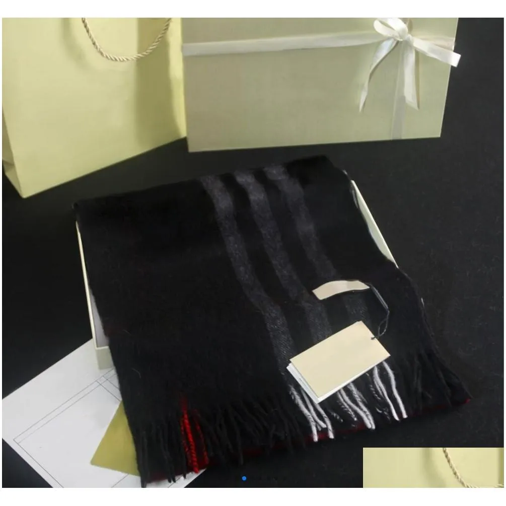 Scarves cashmere official website classic plaid fringed scarf 100% packaging bag luxury brand designer scarf