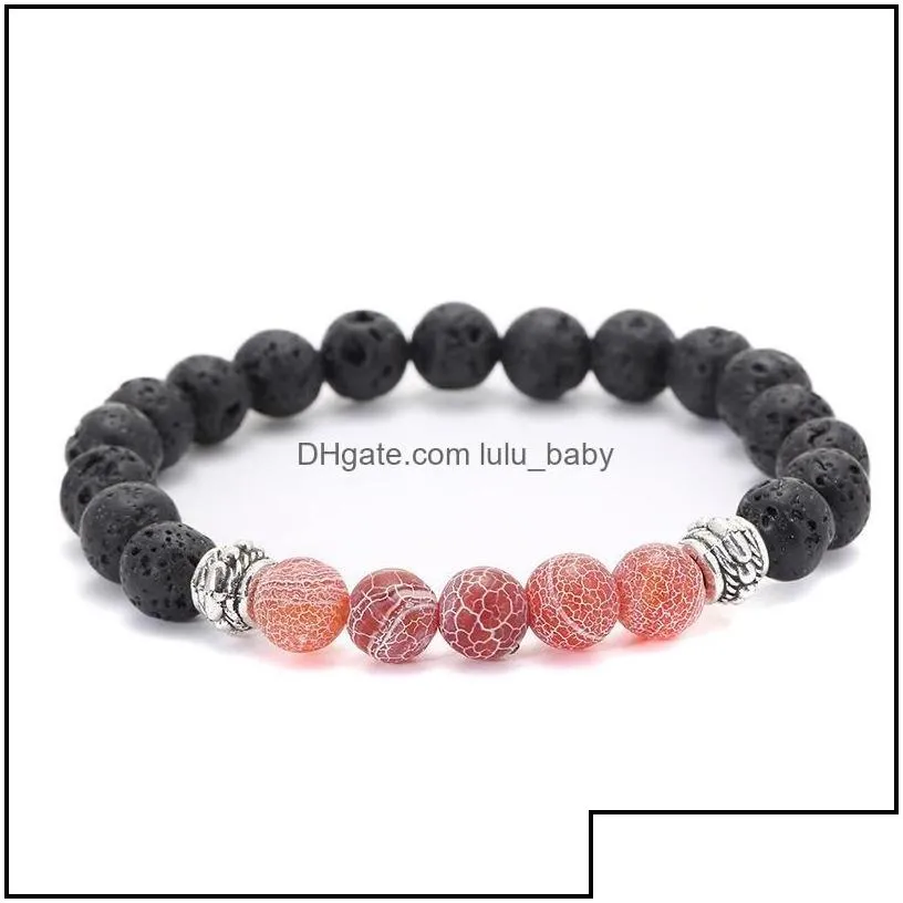 Charm Bracelets Jewelry Weathers Agate Black Lava Stone Bracelet Essential Oil Per Diffuser For Women Men Yoga Drop Delivery 2021