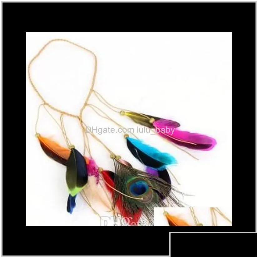 40Pcslot Diy Simple Multi Bohemian Style Tassel Headbands Peacock Feathers Hair Band Styling Tools Accessories Ha680 Nkqbz Headband