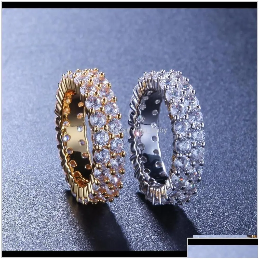 Engagement Rings For Women Men Hip Hop Jewelry Diamond Luxury Designer Love Wedding Rapper Hiphop Iced Out Tennis Accessories H5X With