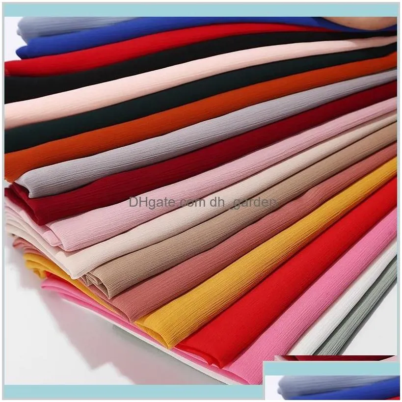 High Quality Crinkle Chiffon Hijab Scarf Shawls Ladies Muslim Fashion Plain Wraps Headband Long Scarvesscarf V0Hnq Scarves Kaz4W