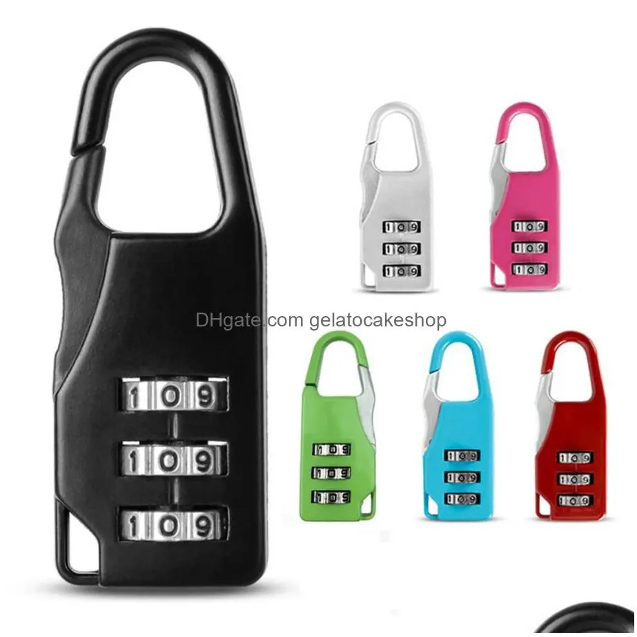 mini padlock for backpack suitcase stationery password lock student children travel gym locker security metal cartoon padlock 6 colors