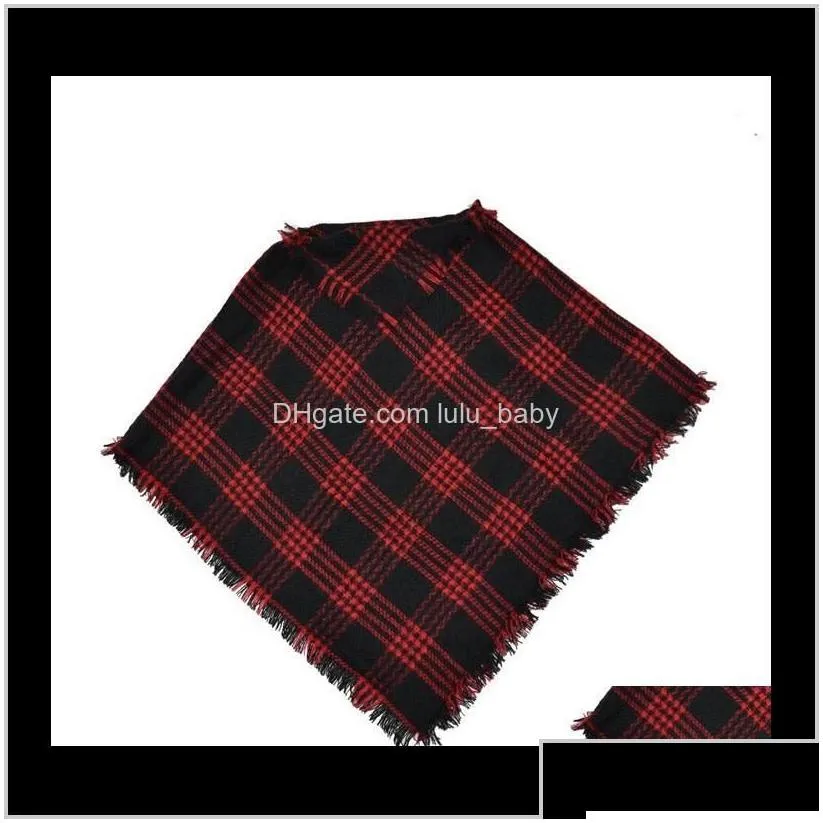 Wraps Hats Scarves Gloves Fashion Aessories Drop Delivery 2021 Baby Girls Winter Plaid Cloak Kids Shawl Scarf Poncho Cashmere Cloaks