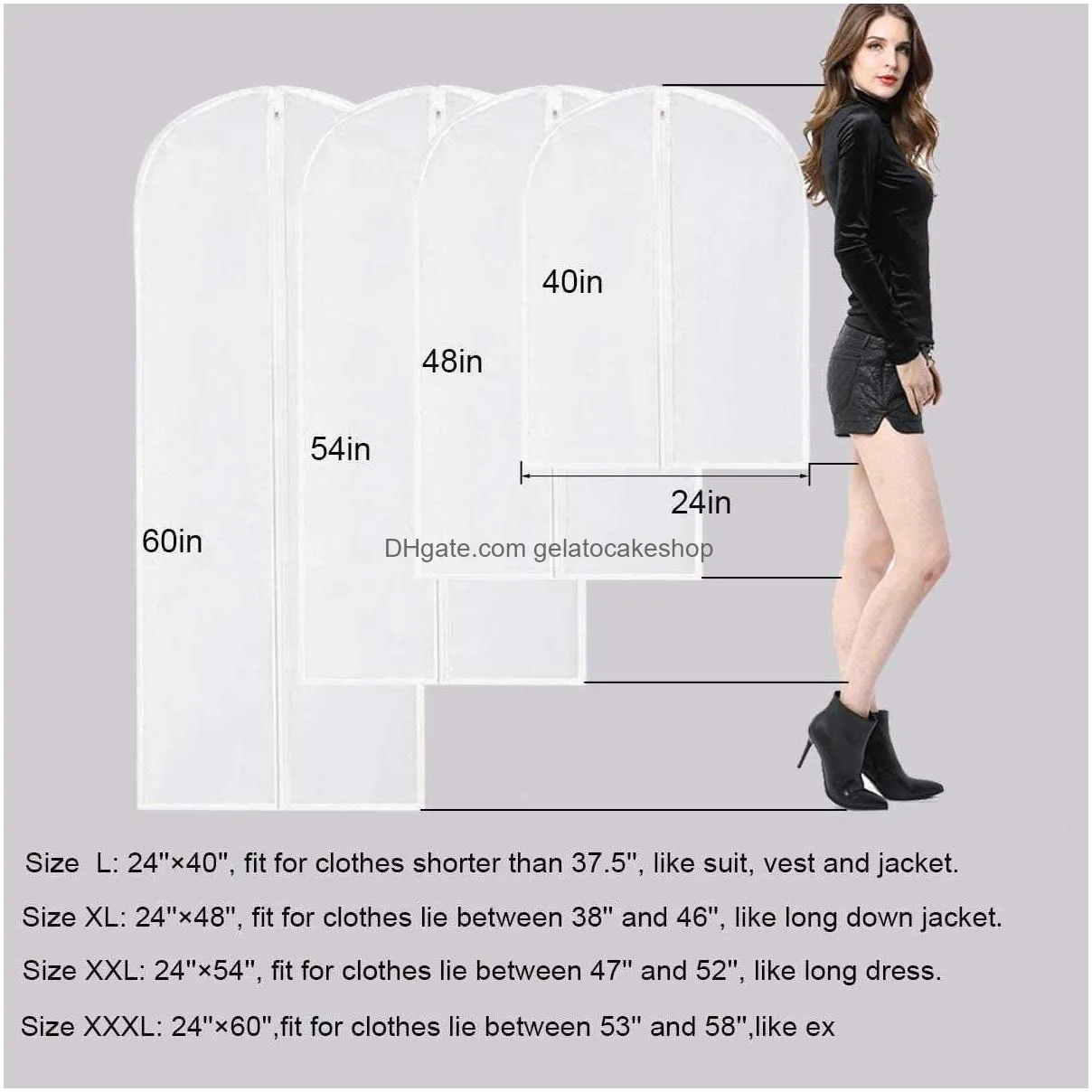  peva dress clothes cover long dress suit jacket white transparent hanging dust cover home wardrobe clothes storage bag