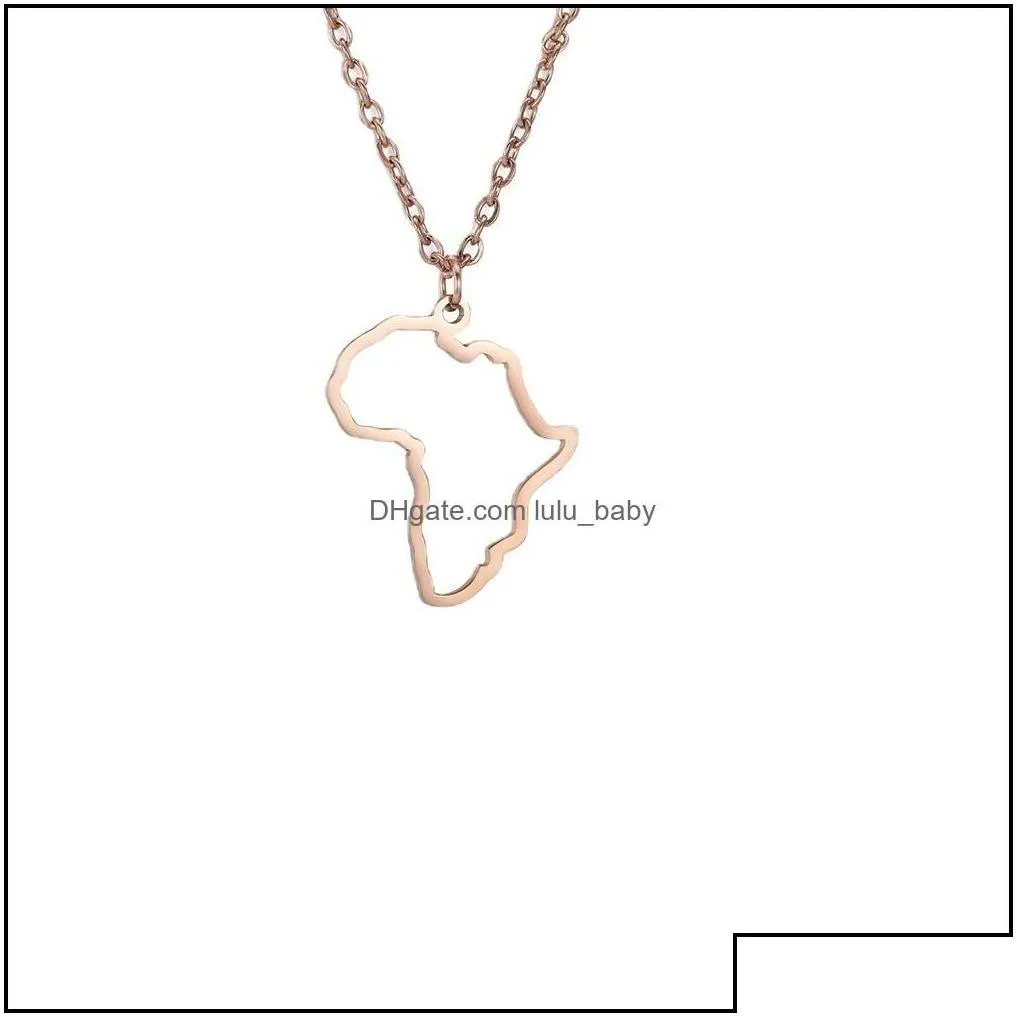 Pendant Necklaces Pendants Jewelry African Map Choker For Women  Stainless Steel Chain Necklace Drop Delivery 2021 Jxavt