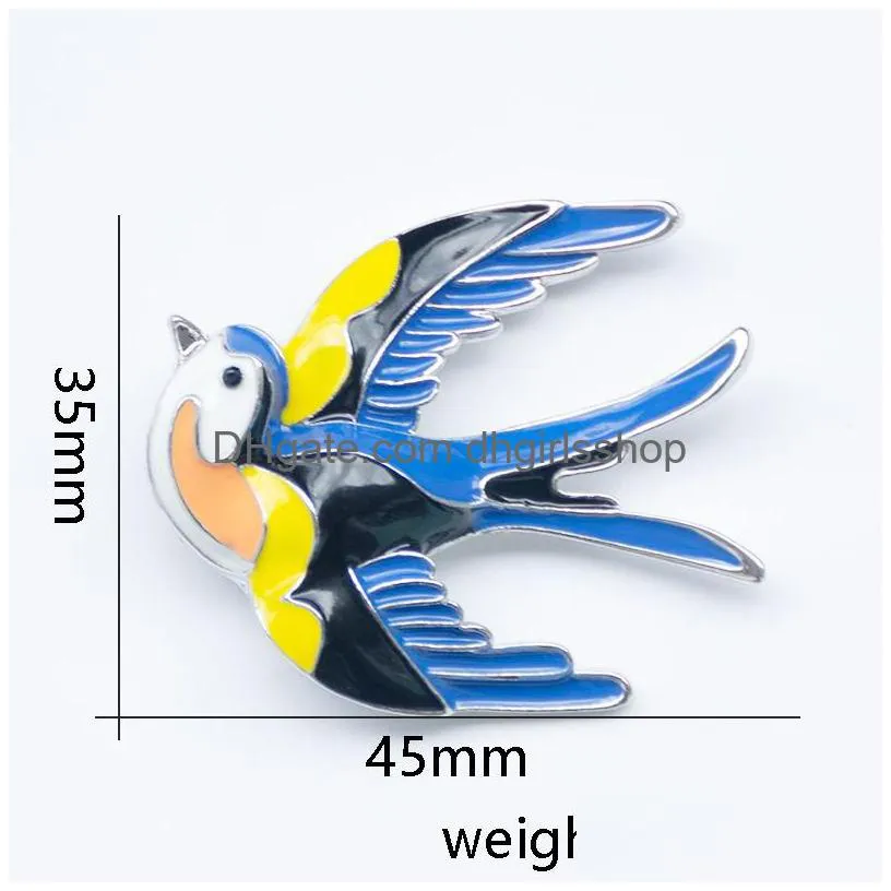 classical enamel flying swallow brooch pins for women animal bird brooches jewelry gift
