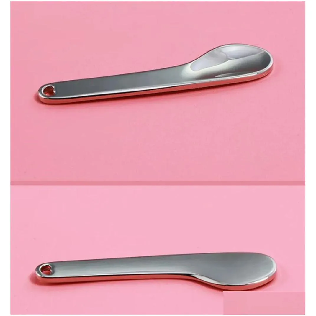 factory spoons curved cosmetic spatula scoops makeup mask spatulas facial cream spoon for mixing and sampling(rose gold/silver/gold)