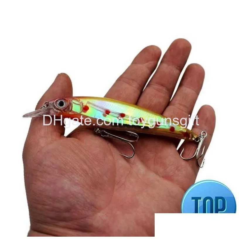 1 pcs 13g 11cm minnow fishing lures 3d eyes topwater floating laser aritificial fishing wobblers crank bait plastic baits pesca