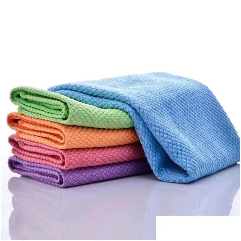 dhl soft microfiber cleaning towel absorbable glass kitchen cleaning cloth wipes table window car dish towel rag