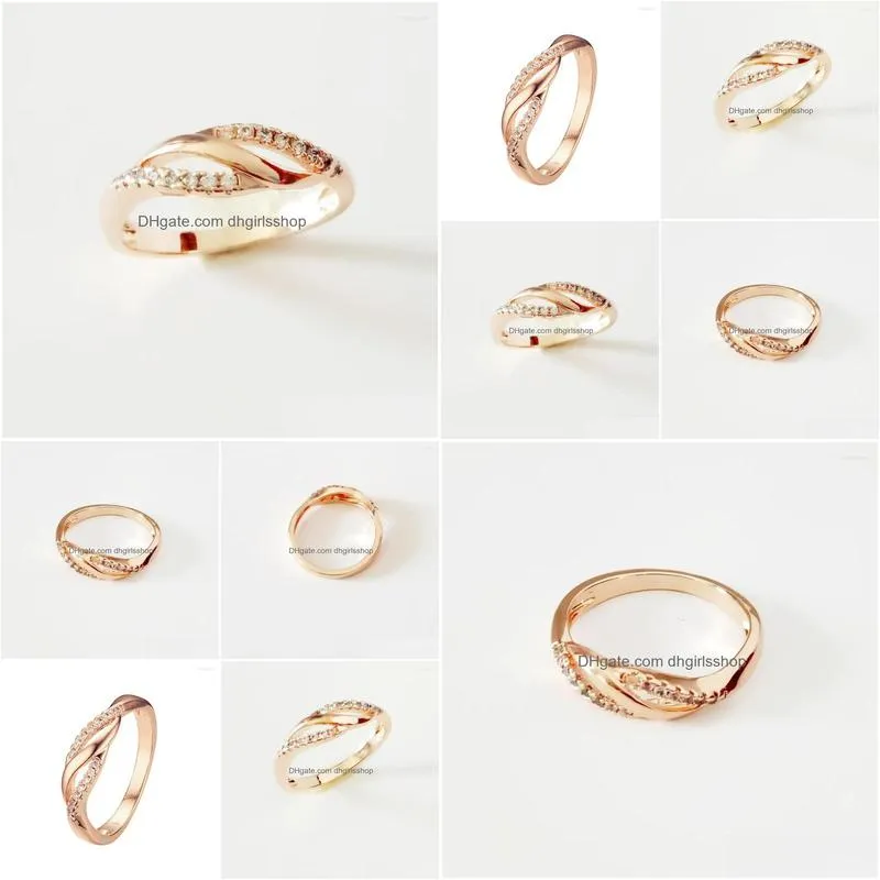 wedding rings fashion ladies 585 gold color jewelry white cubic zirconia designs for women