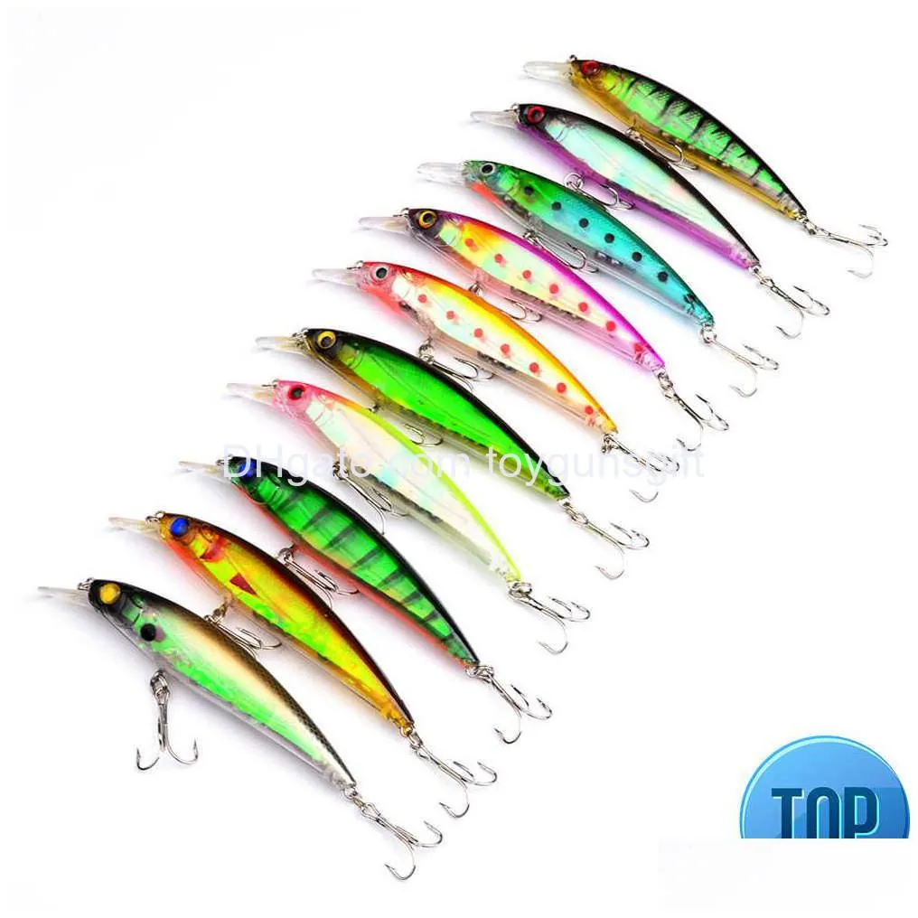 1pcs 11cm road bait mino13.4g 10color sinking bait vibrating rattan hook wiggler deep submergence marine artificial plastic bait