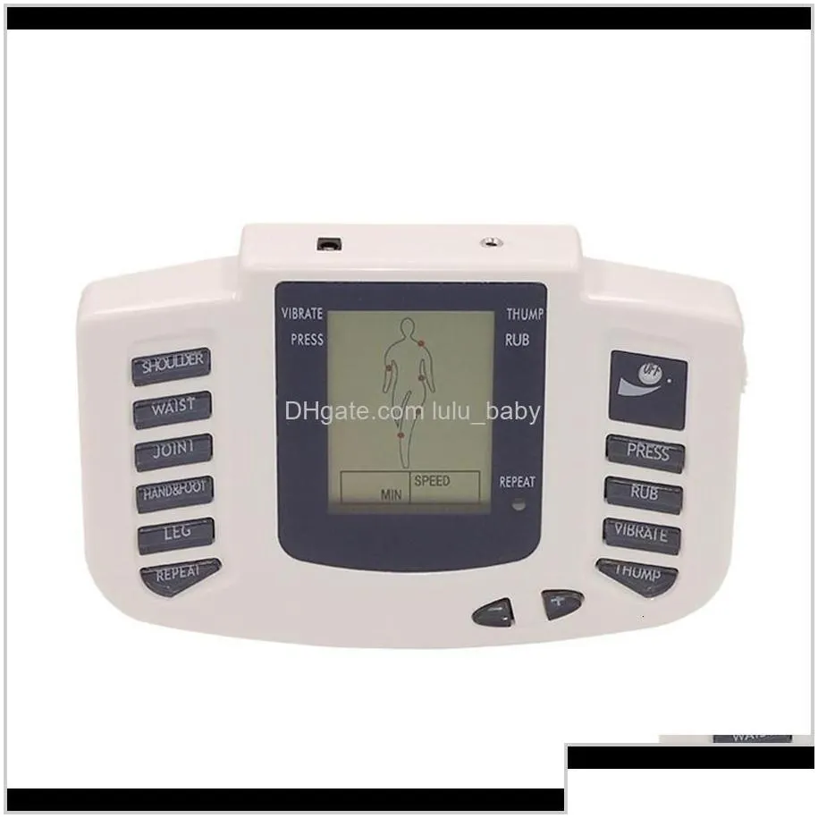 English Version Electric Muscle Stimulator Body Slimming Masr Pulse Tens Acupuncture Machine 16Padseuus Plug Vi2Cr Health Gadgets
