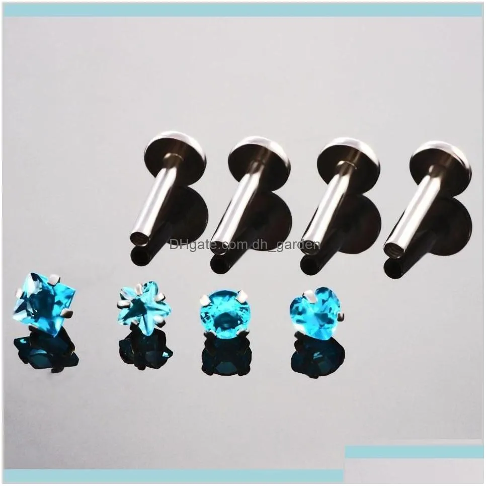 316L Surgical Steel Zircon Screw Earring Tragus Cartliage Piercings Labret Piercing Body Jewelry K54Xq Studs Wjoiy