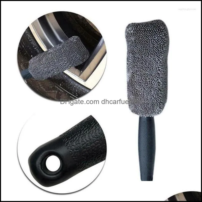 Car Sponge Vehicle Wheel Brush Washing Tire Rim Cleaning Handle Tool For Truck Motorcycle Bicycle Cleaner Detailing