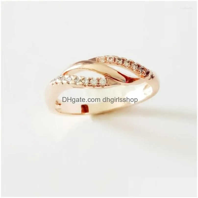 wedding rings fashion ladies 585 gold color jewelry white cubic zirconia designs for women