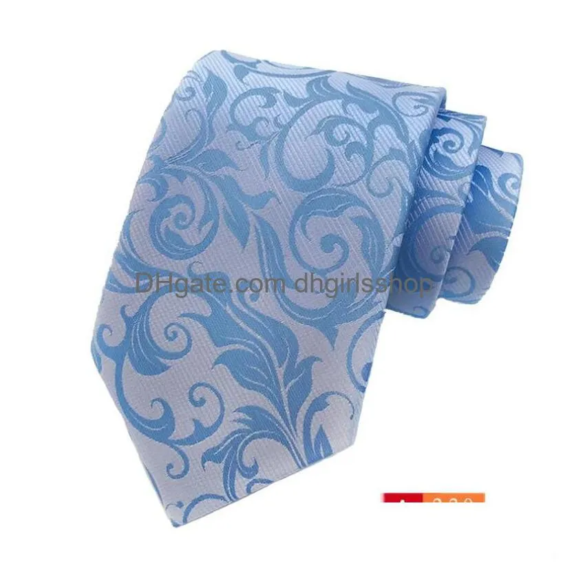 fashion accessories neck ties polyester jacquard flower pattern men business wedding male necktie dress gift 8cm