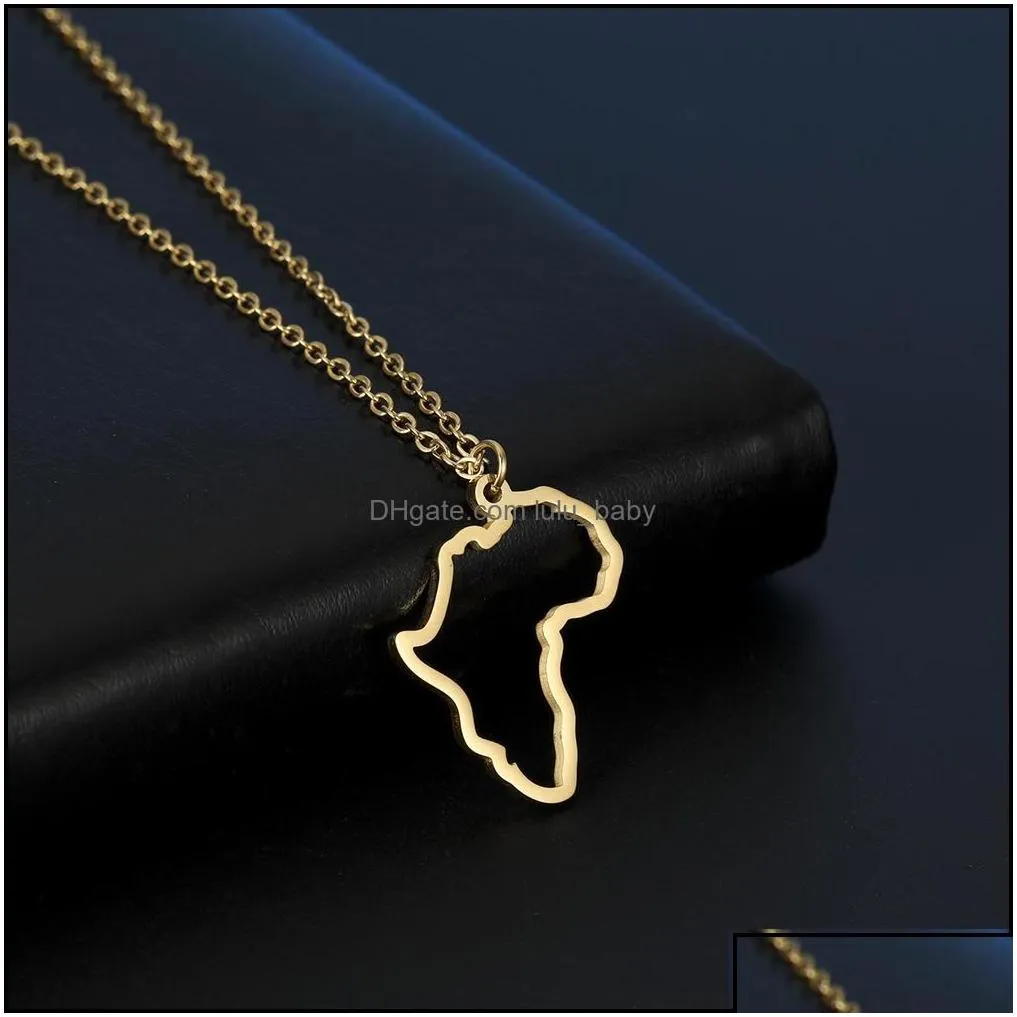 Pendant Necklaces Pendants Jewelry African Map Choker For Women  Stainless Steel Chain Necklace Drop Delivery 2021 Jxavt