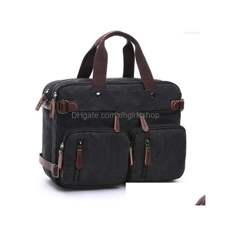 jewelry pouches scione men canvas bag leather briefcase travel suitcase messenger shoulder tote back handbag large casual business