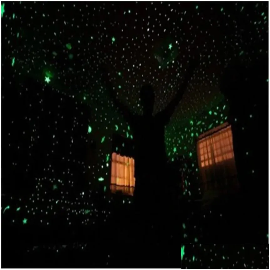 300pcs 3d stars glow in the dark wall stickers luminous fluorescent wall stickers for kids baby room bedroom ceiling home decor