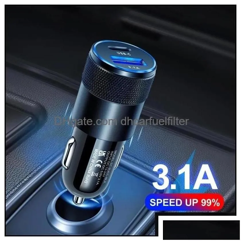 car  usb quick 15w 3 1a type c pd fast charging phone adapter for 13 12 11 pro max  honor drop d dhufd