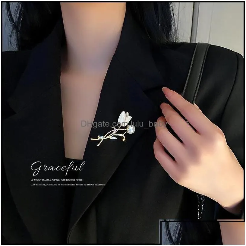 Pins Brooches Jewelry Rz044 Wheat Ear Brooch Fashion Suit Jacket Cor Personality Simple Pin Female Drop Delivery 2021 3Ffgk