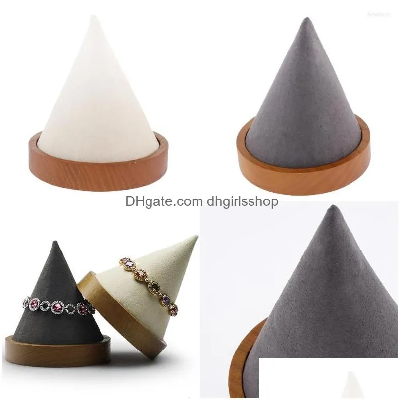 jewelry pouches cone shape bangle bracelet watch holder exhibirade shows/retail stores display stand decorative props