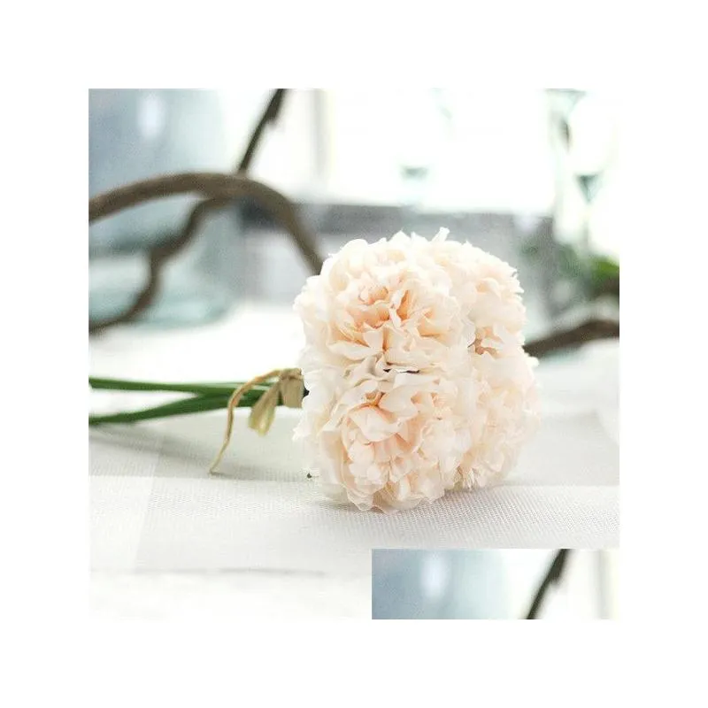 wholesale-1 bouquet 5 head wedding artificial hydrangea flower home wedding party birthday year christmas valentines day floral