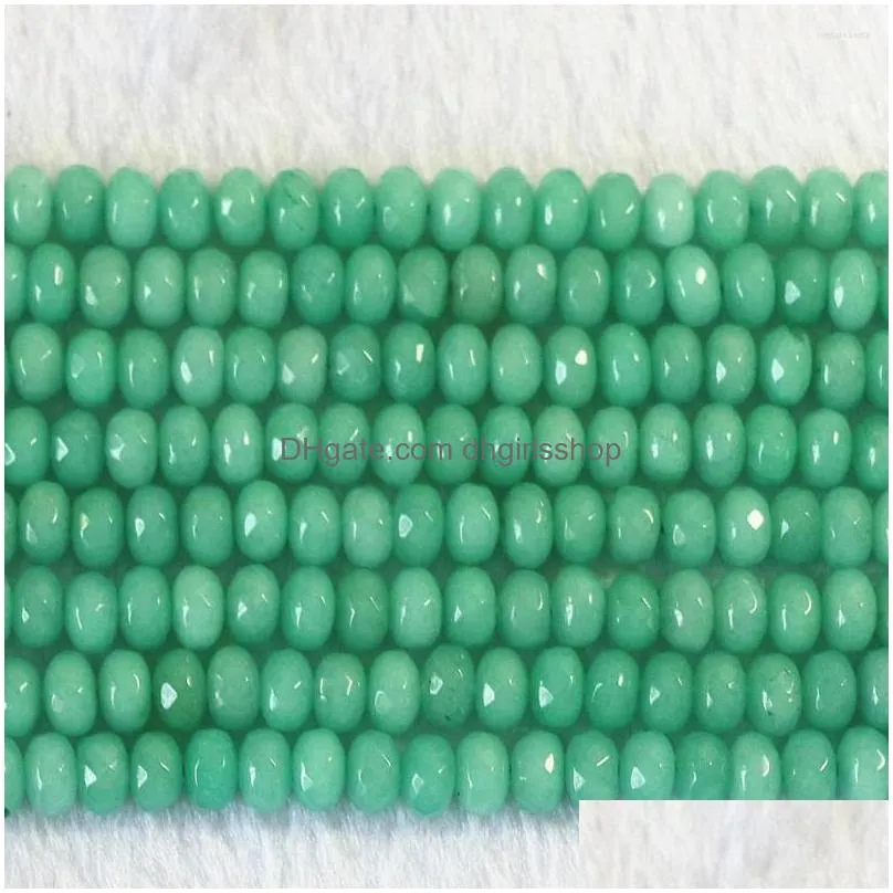 beads natural stone amazonite jades chalcedony 2x4mm 4x6mm 5x8mm faceted rondelle abacus loose charms jewelry making 15