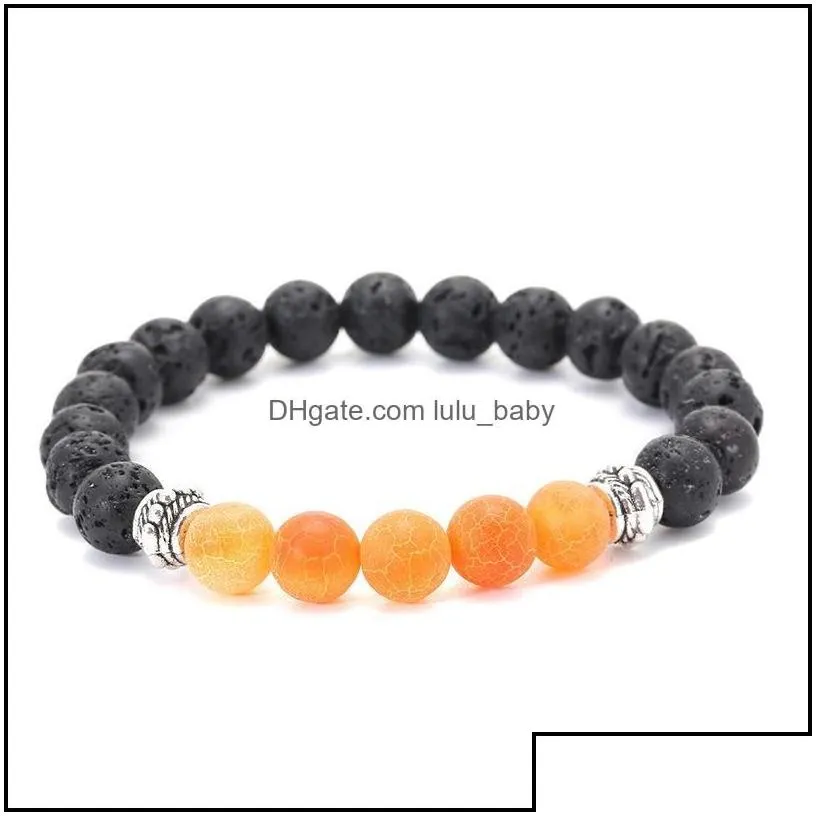 Charm Bracelets Jewelry Weathers Agate Black Lava Stone Bracelet Essential Oil Per Diffuser For Women Men Yoga Drop Delivery 2021