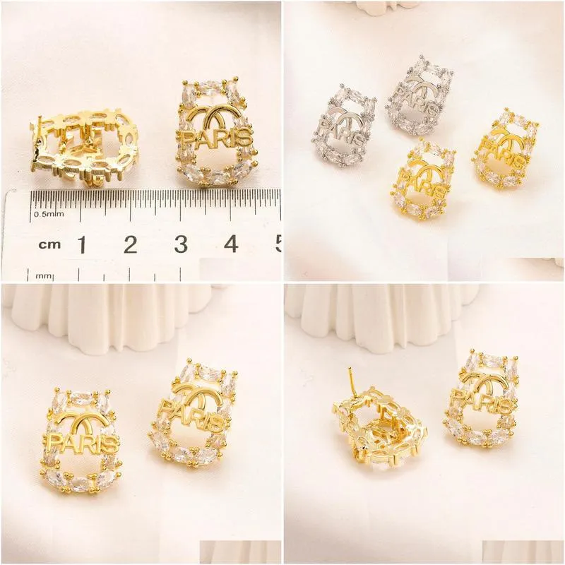 2023 spring stud earrings designer jewelry gifts diamond earrings 18k gold plated love family gathering gifts earrings luxury jewelry wholesale