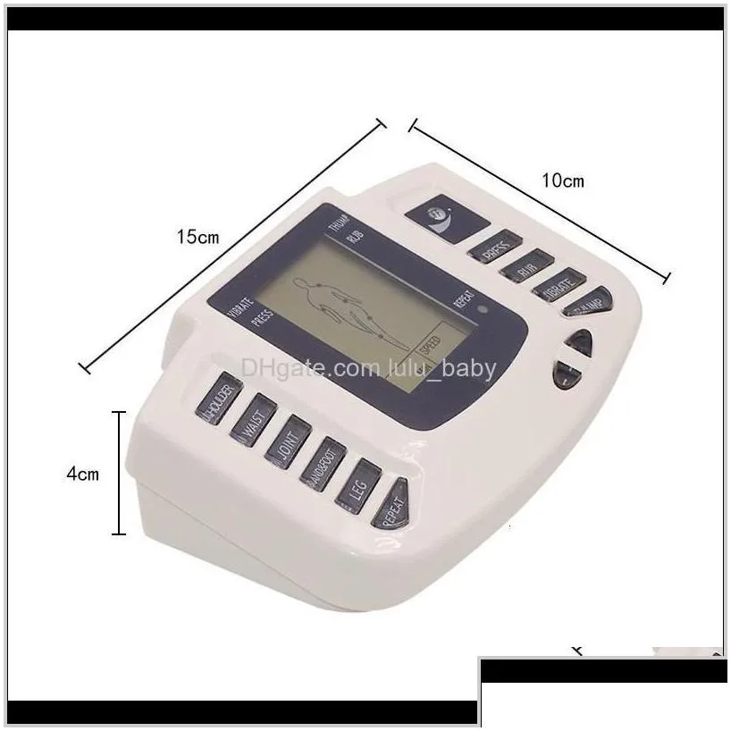 English Version Electric Muscle Stimulator Body Slimming Masr Pulse Tens Acupuncture Machine 16Padseuus Plug Vi2Cr Health Gadgets