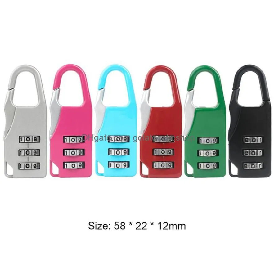 mini dial digit number code password combination padlock security travel safe lock for padlock luggage lock of gym 6 color 