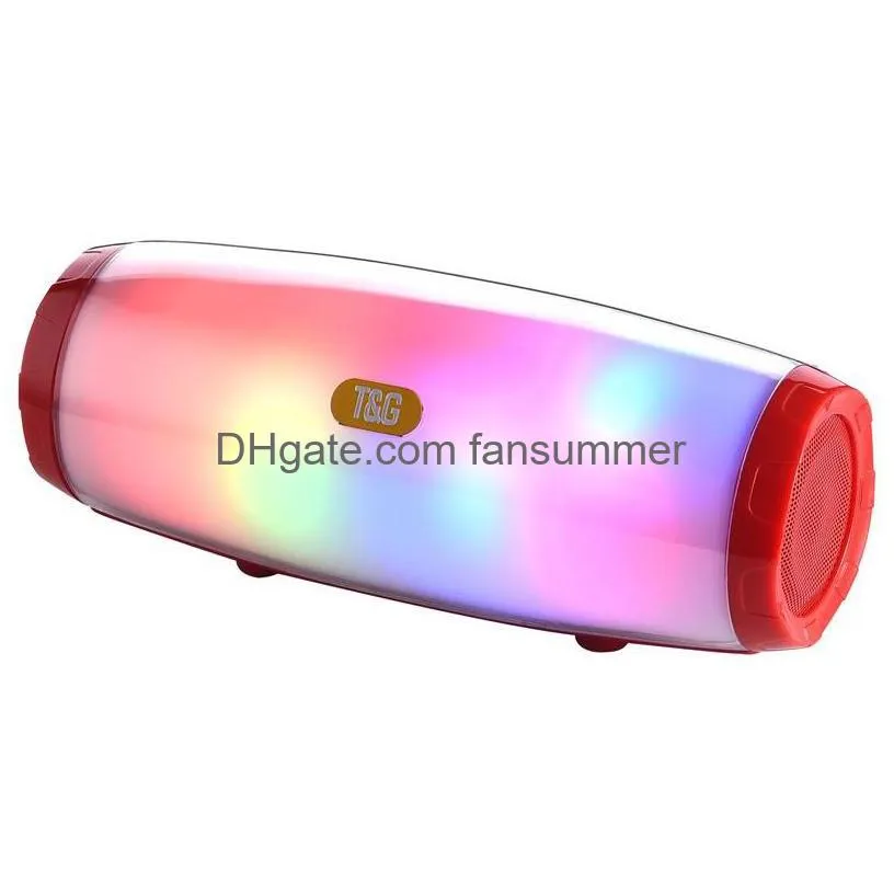 tg-165 portable led lamp show bluetooth speakers wireless support fm radio mini column bass subwoofer usb tf card mp3 music player