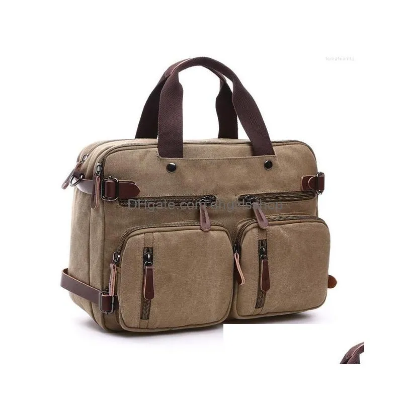 jewelry pouches scione men canvas bag leather briefcase travel suitcase messenger shoulder tote back handbag large casual business