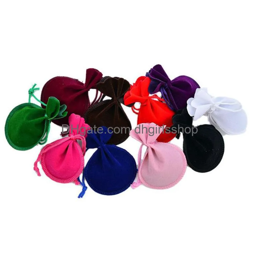 jewelry pouches packaging wedding bags bracelet bag can custom logo drawstring velvet gift bags 7*9cm