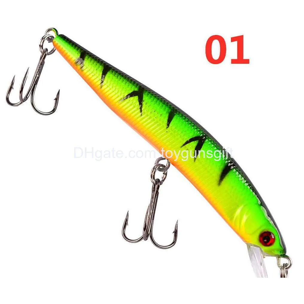 1 pcs hard fishing bait 8.4g 10cm sinking bait vibrating rattan hook wiggler deep submergence marine artificial plastic bait